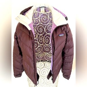 Patagonia Women's Plum Purple Down Ski Jacket with Lavender Lining